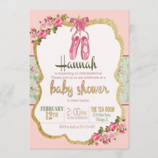 Ballerinababy shower inbjudningar