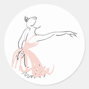 Ballerinabalettdansör Runt Klistermärke