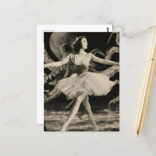 Ballerinadans med bläckfisk vykort