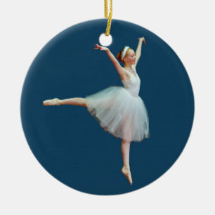 Ballerinadans på blåttprydnad julgransprydnad keramik
