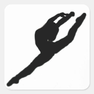 Ballerinadansareklistermärke Fyrkantigt Klistermärke