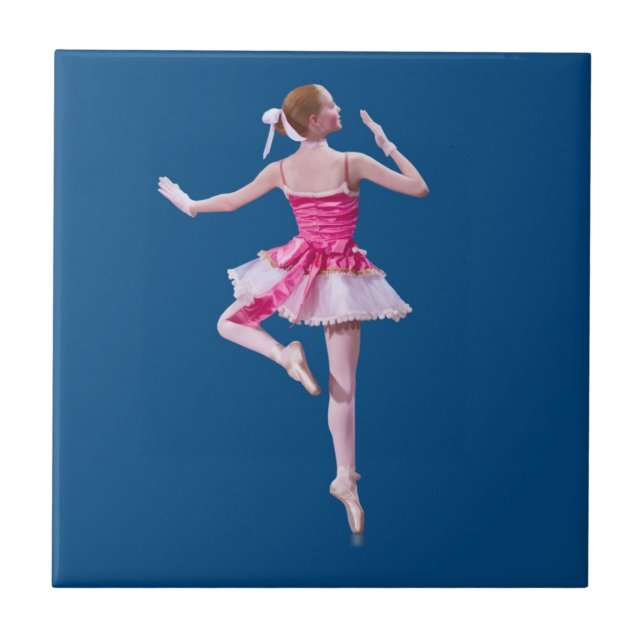 Ballerinadansen på blått belägger med tegel kakelplatta (Framsidan)