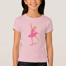 Ballerinaen i rosa Tutu tillfogar namn T-shirt