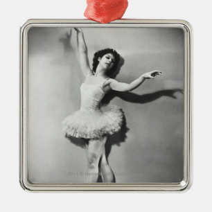 Ballerinaen-pointe B&W Julgransprydnad Metall