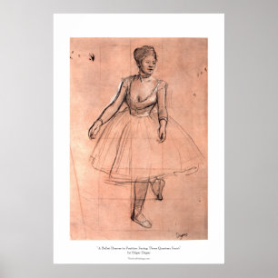 Ballerinaen skissar vid Degas nätt Poster
