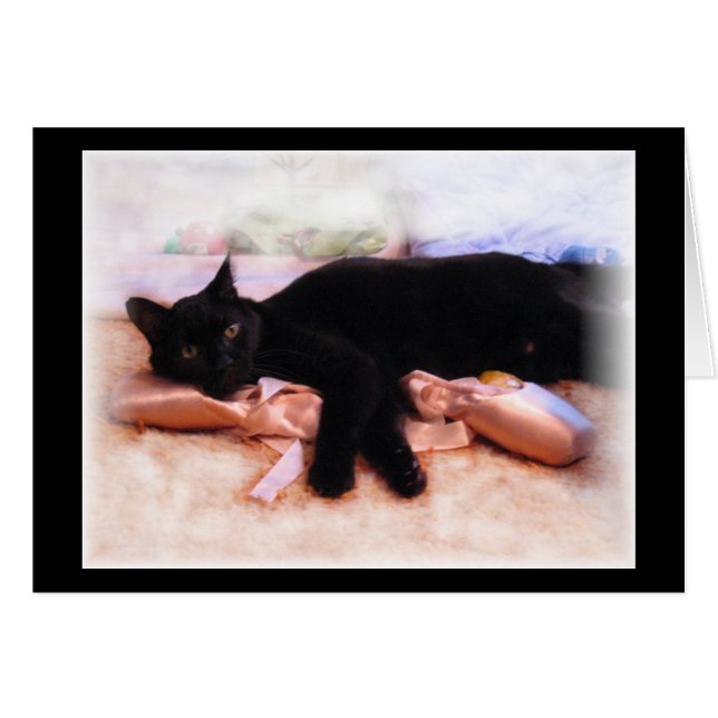 Ballerinakattdjur Hälsningskort (Framsidan Horizontal)