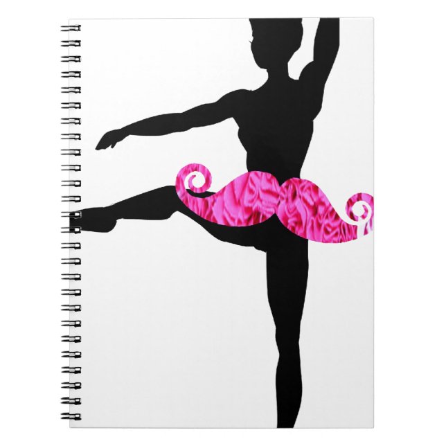 BallerinaMoustache Anteckningsbok Med Spiral (Framsidan)
