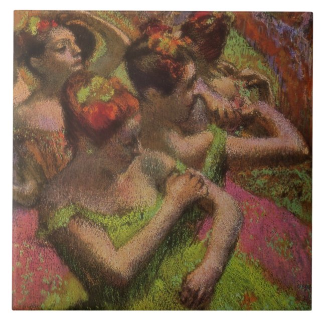 Ballerinas Adjusting Their Dresses (Edgar Degas) Kakelplatta (Framsidan)
