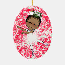 Ballerinas African American Girls Adworthy Julgransprydnad Keramik