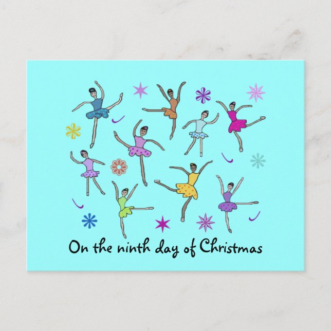 Ballerinas Dancing Postcards Helg Vykort (Framsida)