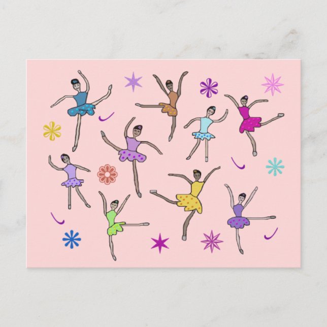 Ballerinas Dancing Postcards Vykort (Framsida)