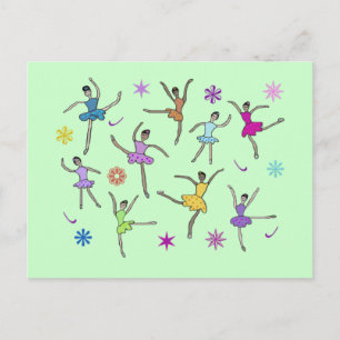 Ballerinas Dancing Postcards Vykort