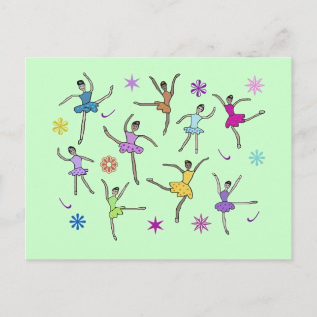 Ballerinas Dancing Postcards Vykort (Framsida)