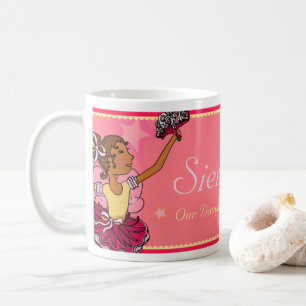 Ballerinas dotter rosa och mörk flicka mugg