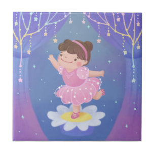 Ballerinas Dröm Fantasi Illustration Kakelplatta