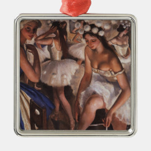 Ballerinas i doseringsrummet (av Serebriakova) Julgransprydnad Metall