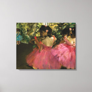Ballerinas i rosor av Edgar Degas Canvastryck