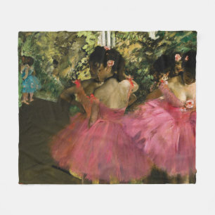 Ballerinas i rosor av Edgar Degas Fleecefilt