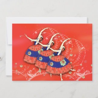 Ballerinas Vår-lastpall i röd inbjudan