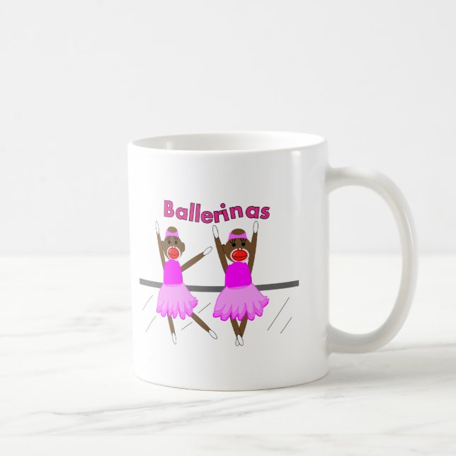 Ballerinasock monkey--Förtjusande design Kaffemugg (Höger)