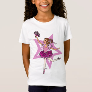 Ballerinastjärna i rosor med bästa mörkt hår tee shirt