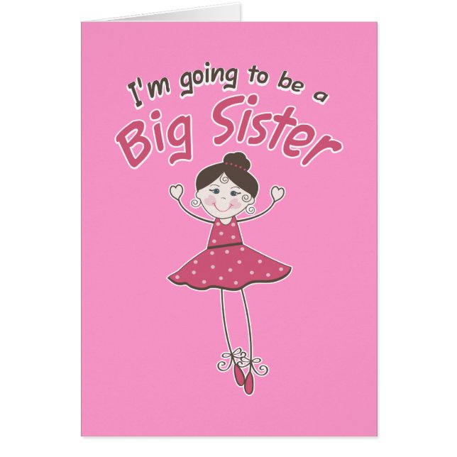 Ballerinastorasyster som är hälsningskort (Framsidan)