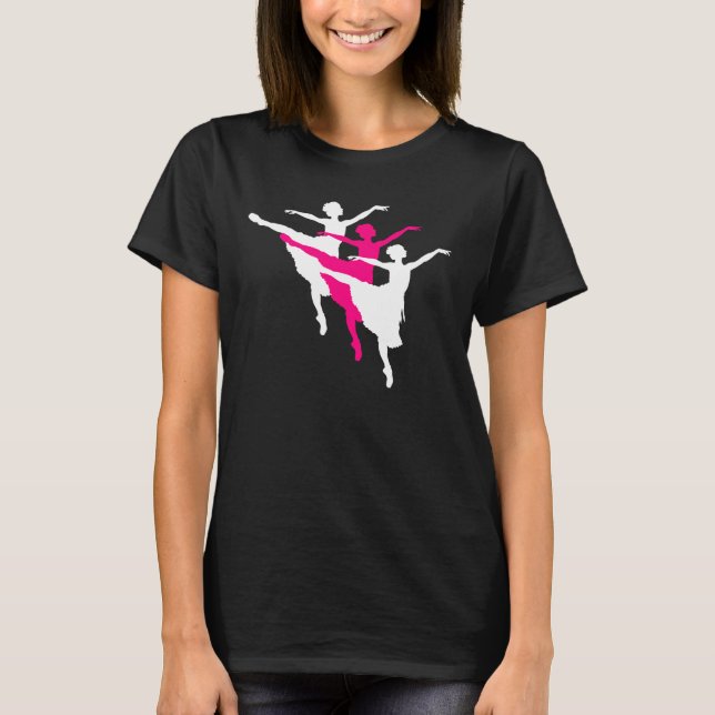Ballerinatrio silhouettes t-skjortan rosavit t-shirt (Framsida)