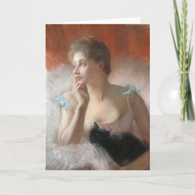 Ballerine avec un chatta Pierre Carrier-Belleuse Kort (Framsida)