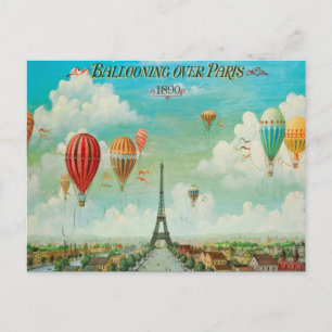 Ballering över vykort i Paris Vintage resor