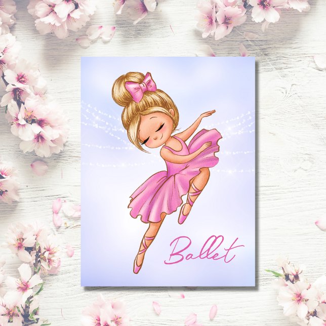Ballerinsk Rosa, Lila Söt Ballet Vykort (Skapare uppladdad)