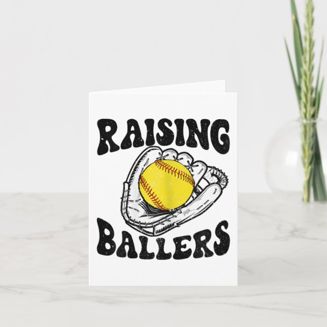 Ballers Softball Mamma Baseball Mamma Mors dag Gif Kort (Framsida)