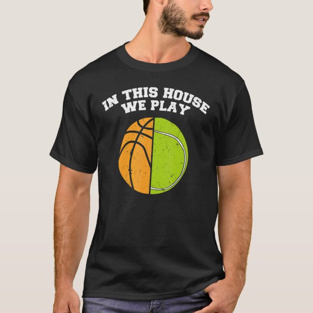Ballers Vi spelar tennis Basketball Boll Mamma T Shirt (Framsida)