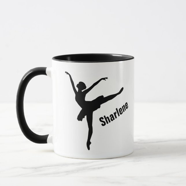 Ballet Arabesque Pose Silhouette Mugg (Vänster)