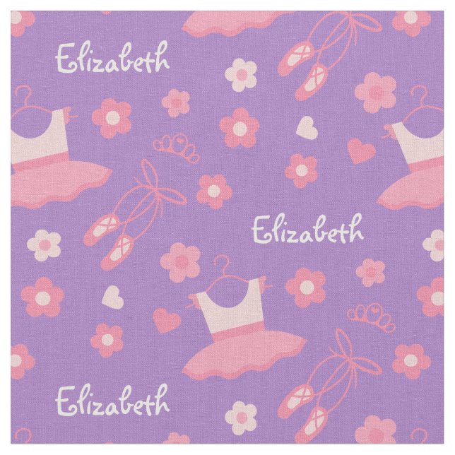 Ballet Ballerina Anpassningsbar Fabric Lila Rosa Tyg (Närbild)