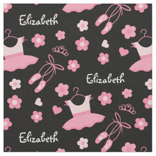 Ballet Ballerina Anpassningsbar Fabric Rosa Black Tyg