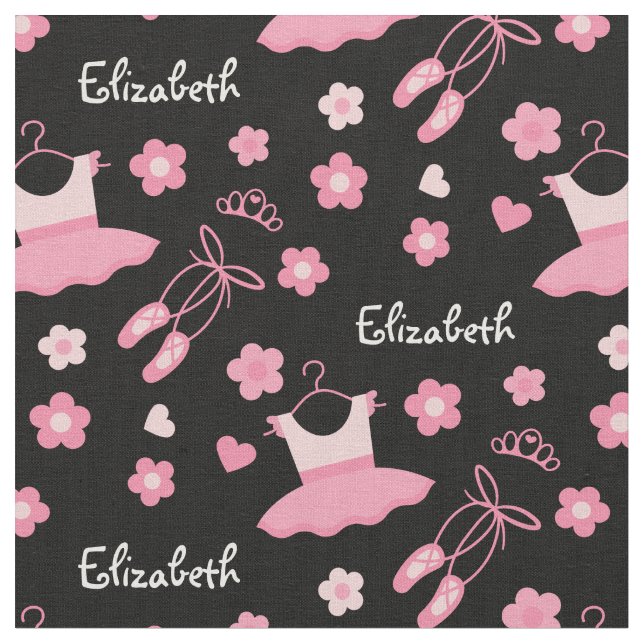 Ballet Ballerina Anpassningsbar Fabric Rosa Black Tyg (Närbild)