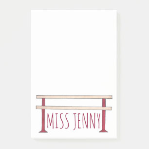 Ballet Ballerina Dance Class Studio Teacher Barre Post-it Block