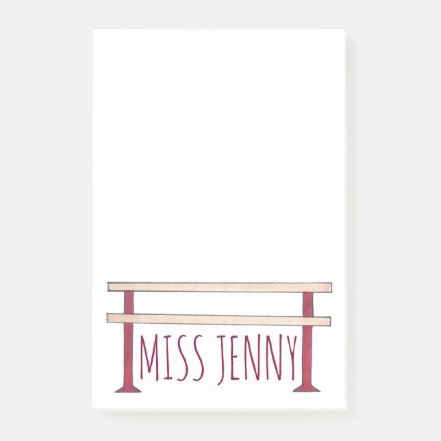 Ballet Ballerina Dance Class Studio Teacher Barre Post-it Block (Framsida)