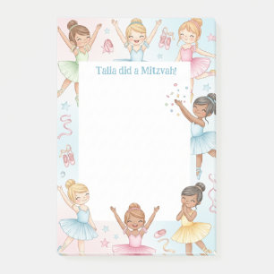 Ballet Ballerina Dancer Personlig Mitzvah Notes Post-it Block