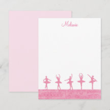 Ballet Ballerina Girly Rosa-mallkort