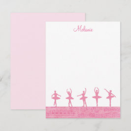 Ballet Ballerina Girly Rosa-mallkort Anteckningskort
