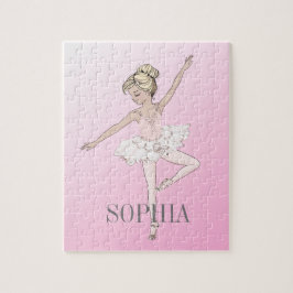 Ballet Ballerina Personal Rosa Silver Pussel