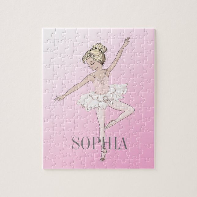 Ballet Ballerina Personal Rosa Silver Pussel (Vertikal)