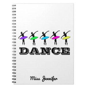 Ballet Ballerina Personlig Dance Teacher Gift Anteckningsbok