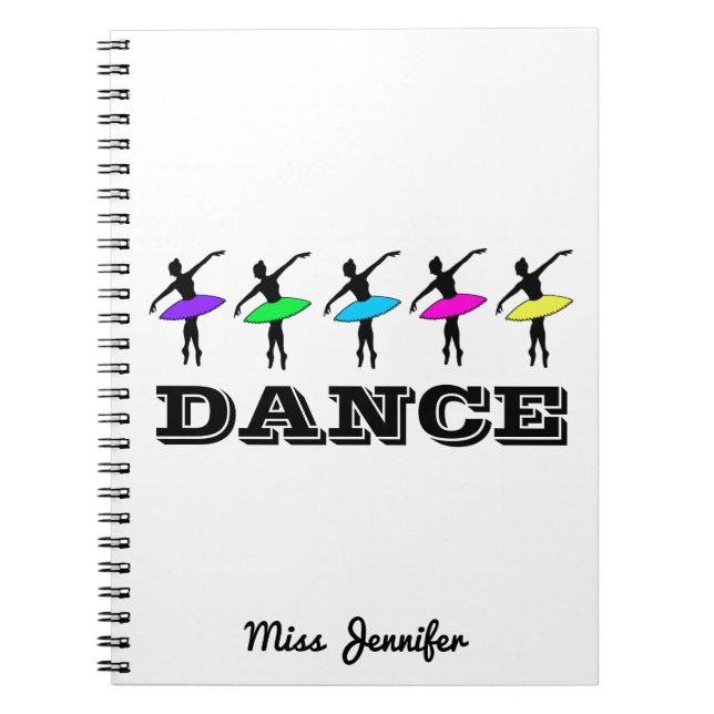 Ballet Ballerina Personlig Dance Teacher Gift Anteckningsbok (Framsidan)