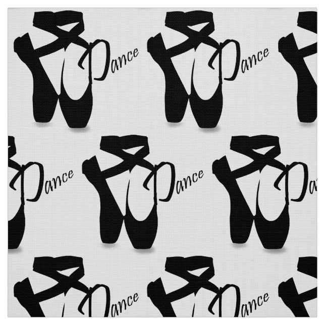 Ballet Ballerina Pointe Shoes Black & White Tyg (Provkarta)