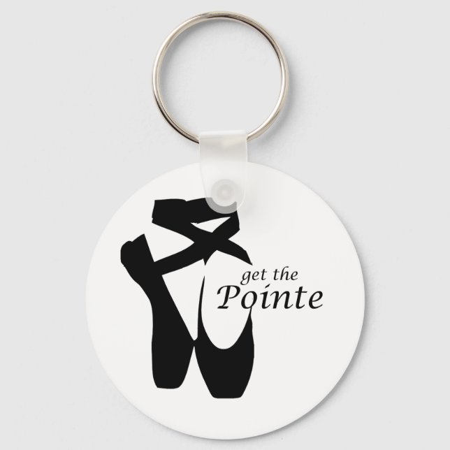 Ballet Ballerina Pointe Shoes Funny Keychain Nyckelring (Framsida)