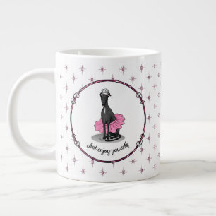Ballet Ballerina Princess Greyhound Hund (svart) Jumbo Mugg