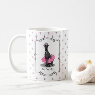 Ballet Ballerina Princess Greyhound Hund (svart) Kaffemugg