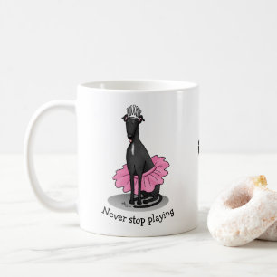 Ballet Ballerina Princess Greyhound Hund (svart) Kaffemugg